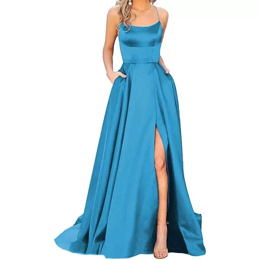 Solid Color Long Slimming And Shoulder Hollow Girlfriends Fashion Bridesmaid Party Dress — image 1