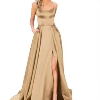 Solid Color Long Slimming And Shoulder Hollow Girlfriends Fashion Bridesmaid Party Dress — image 8
