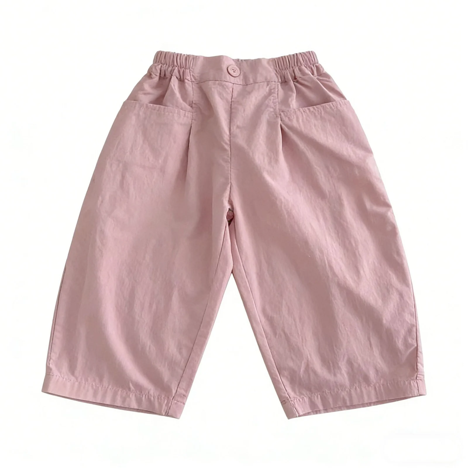 Solid Color Minimalism Loose-fitting Casual Childrens Pants — image 5