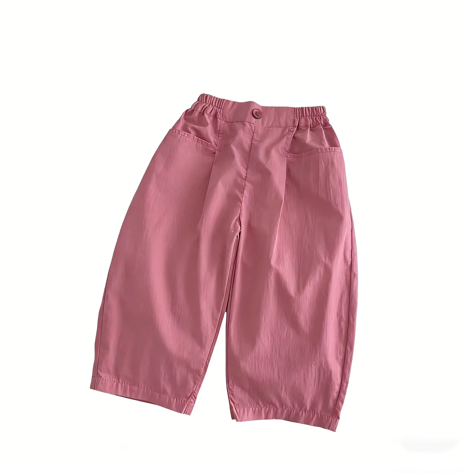 Solid Color Minimalism Loose-fitting Casual Childrens Pants — image 3