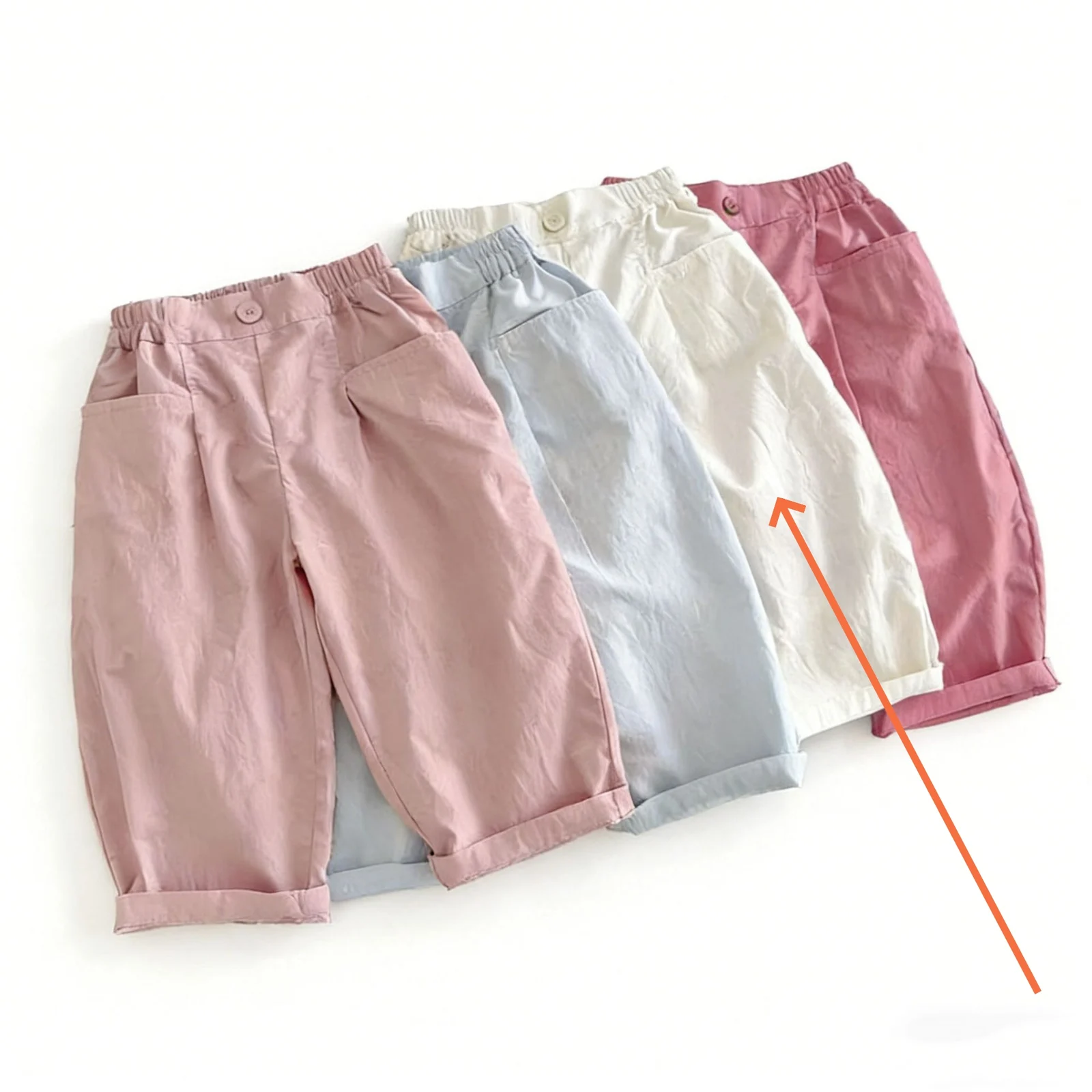 Solid Color Minimalism Loose-fitting Casual Childrens Pants — image 2
