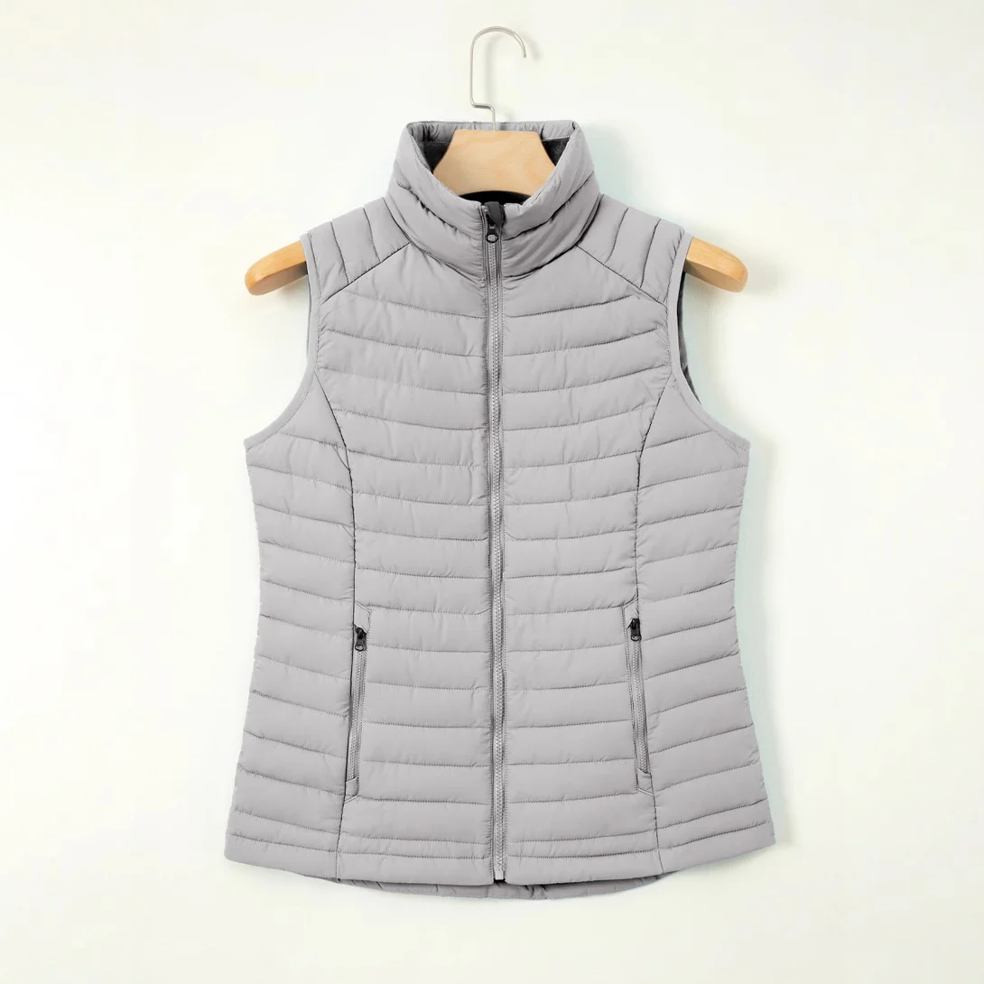 Solid-color Quilted Thermal Vest Casual And Versatile With A Plush Lapel — image 3