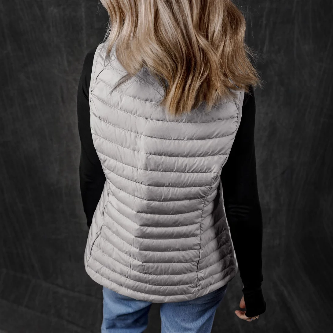 Solid-color Quilted Thermal Vest Casual And Versatile With A Plush Lapel — image 5