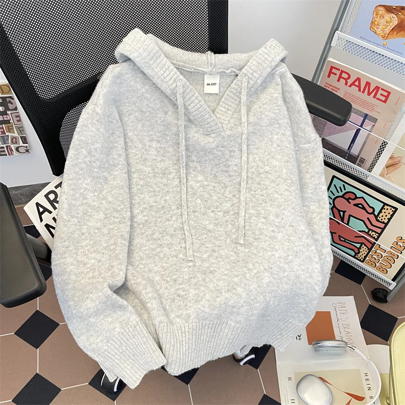 Solid-color Warm Pullover Hoodie With Long Sleeves — image 6