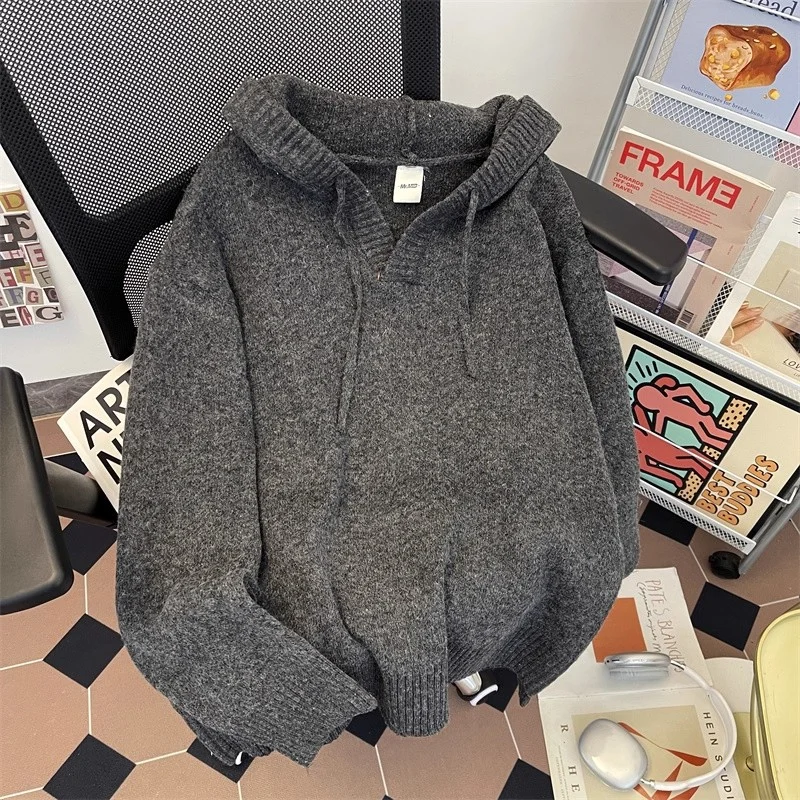 Solid-color Warm Pullover Hoodie With Long Sleeves — image 5