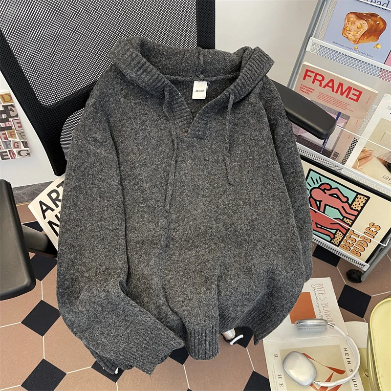 Solid-color Warm Pullover Hoodie With Long Sleeves — image 7
