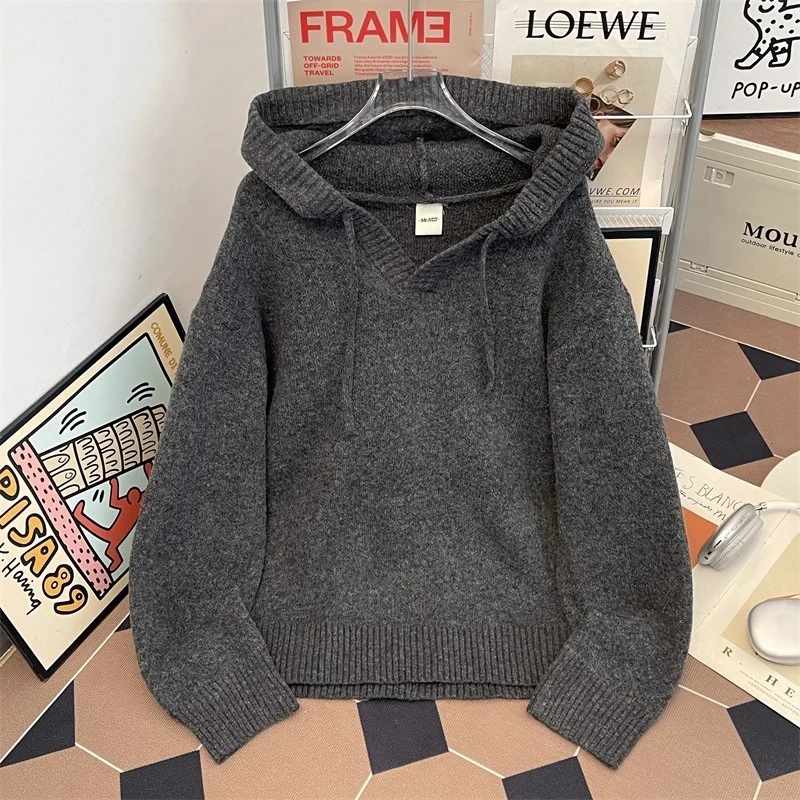 Solid-color Warm Pullover Hoodie With Long Sleeves — image 3