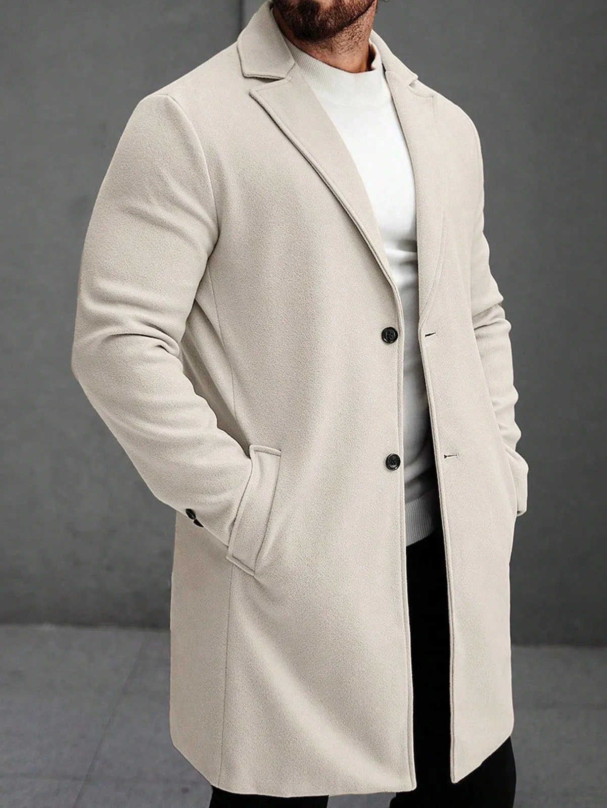 Solid-color Wool Mid-length Coat — image 5