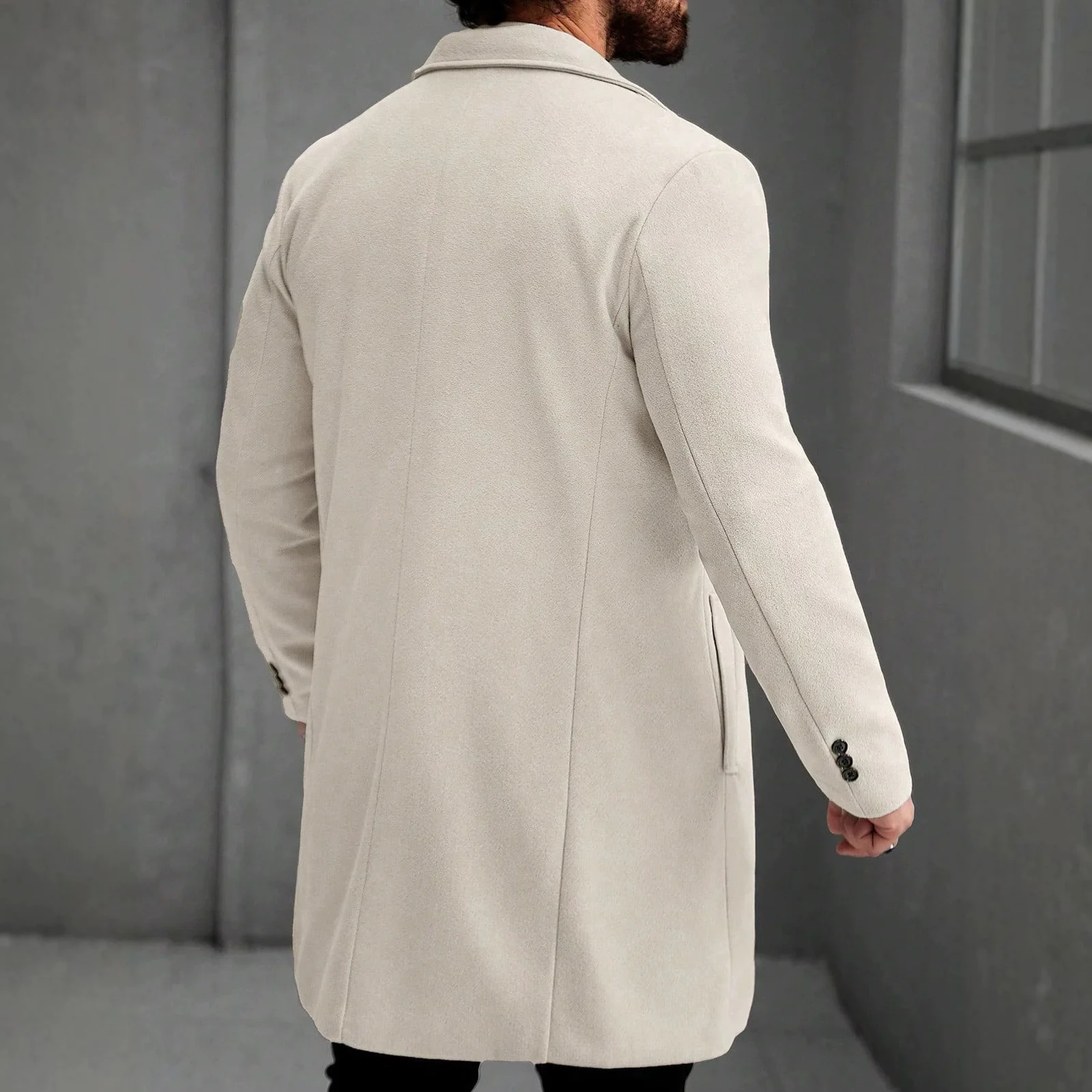 Solid-color Wool Mid-length Coat — image 3