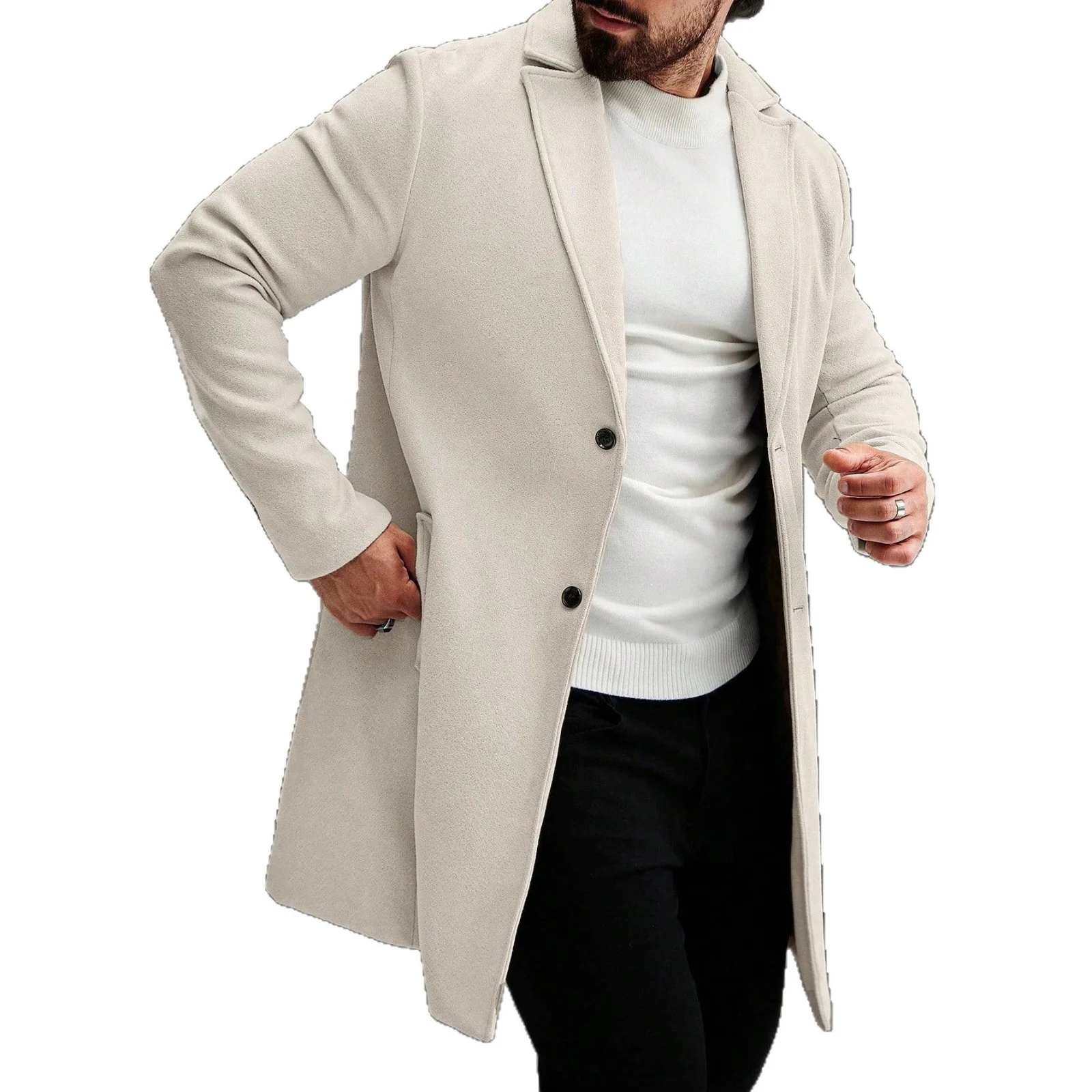 Solid-color Wool Mid-length Coat — image 2