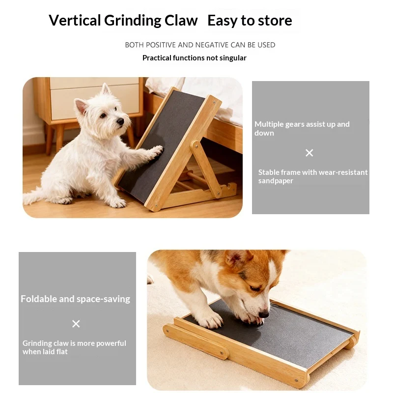 Solid Wood Dog Scratching Board For Nail Sharpening, No Installation Needed, Corgi… — image 5
