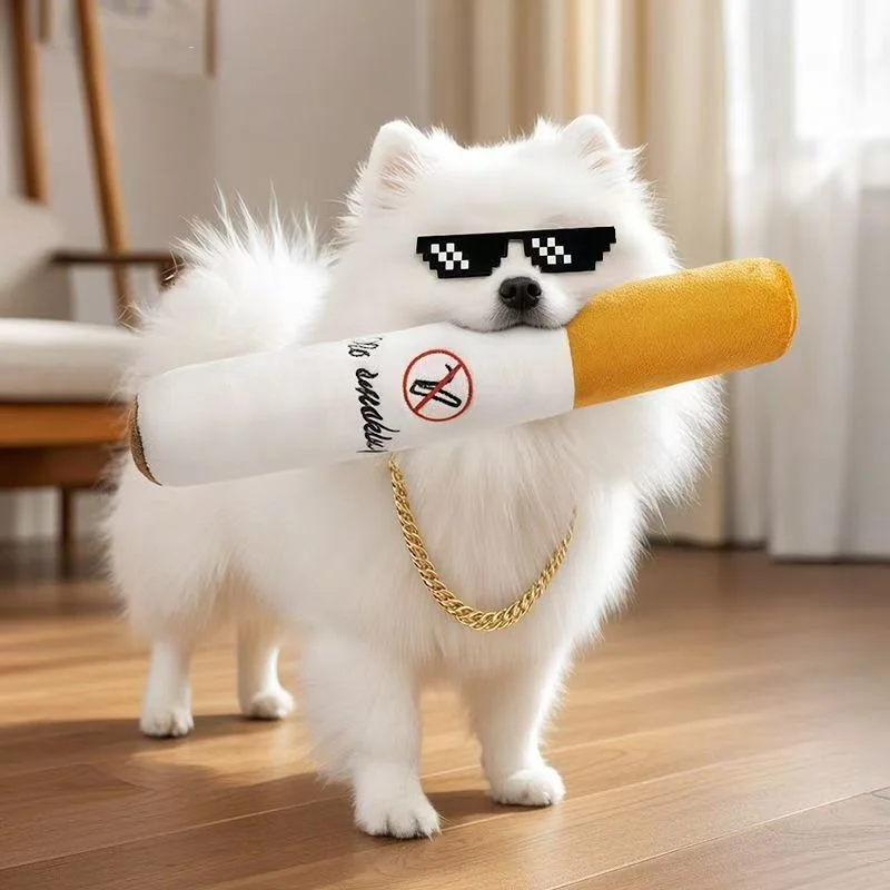 Sounding Cigarette Toy Plush Puppy Boredom-busting Gadget — image 3
