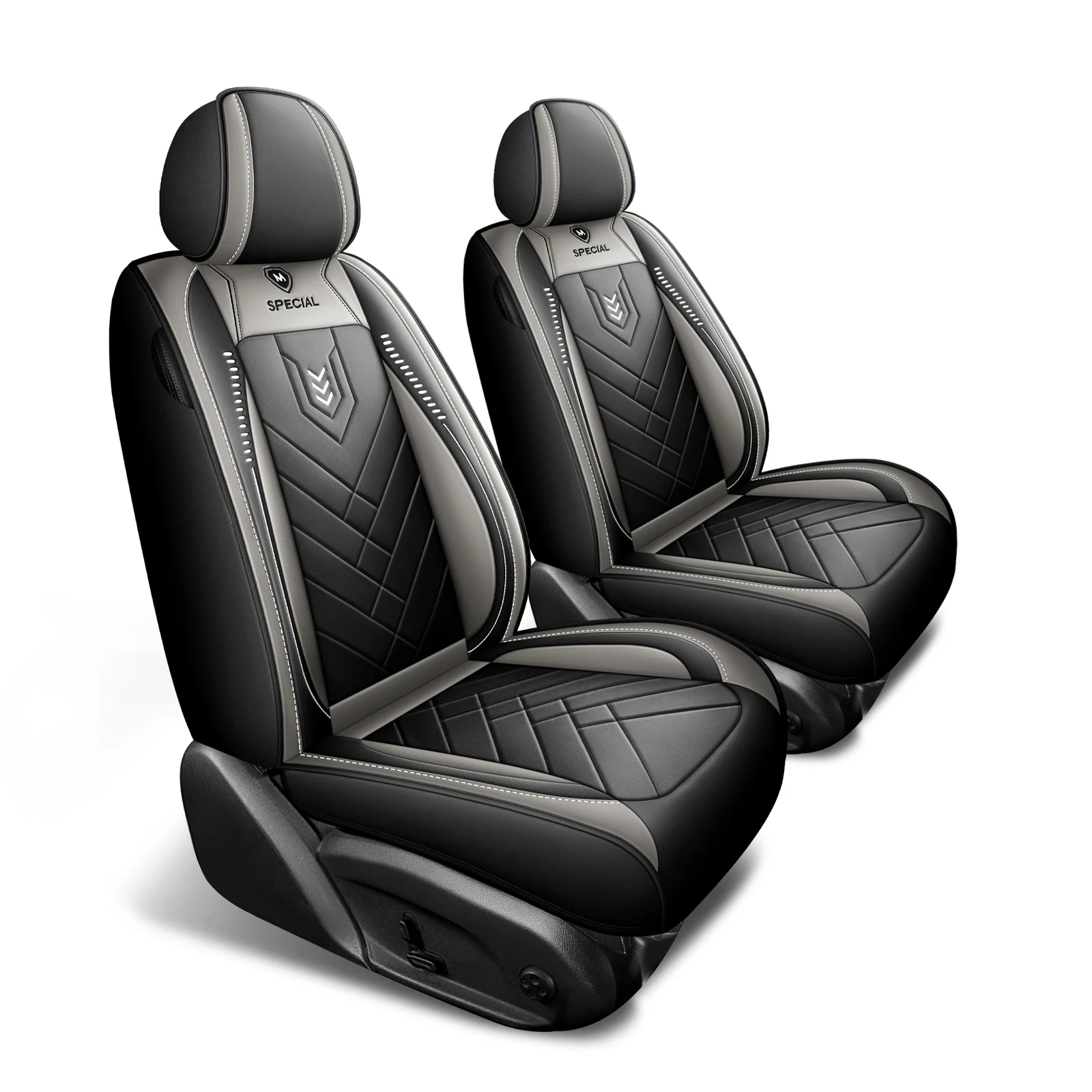 Sport Rocket Design Racing Car Seat Covers Red Black PU Leather Full 5-seat Set… — image 4
