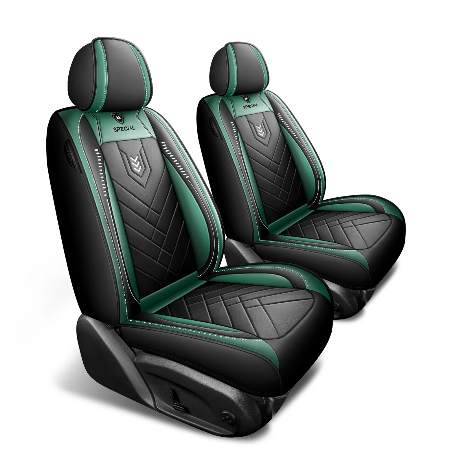 Sport Rocket Design Racing Car Seat Covers Red Black PU Leather Full 5-seat Set… — image 2