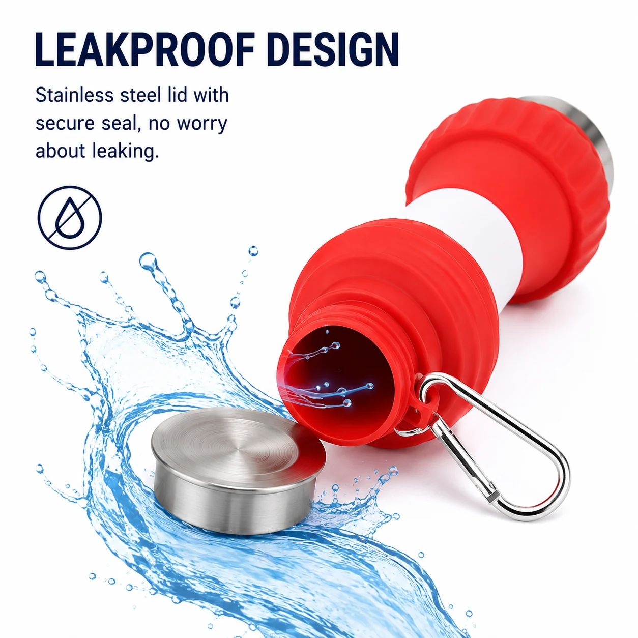 Sports Kettle Summer Large Capacity Silicone Cyber Celebrous Outdoor Foldable Water Cup — image 2