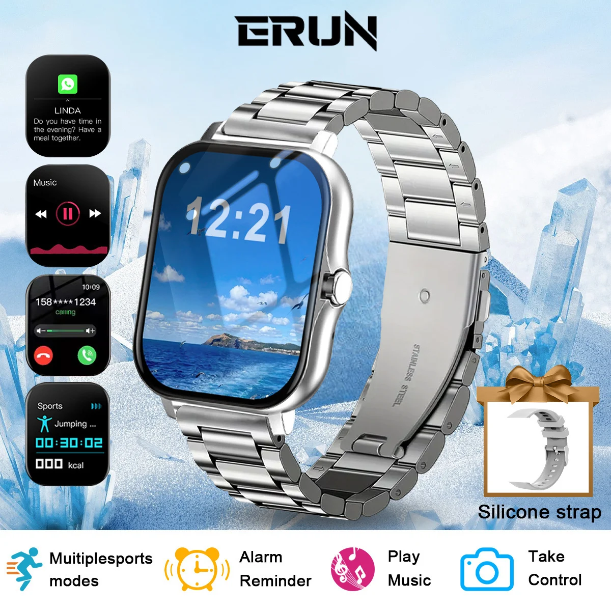 Sports Outdoor Smart Watch H Step Count Statistics Sleep Monitoring Bluetooth Call — image 2