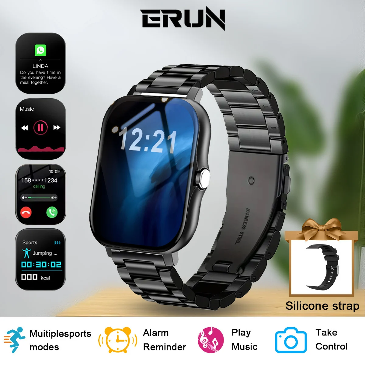 Sports Outdoor Smart Watch H Step Count Statistics Sleep Monitoring Bluetooth Call — image 3