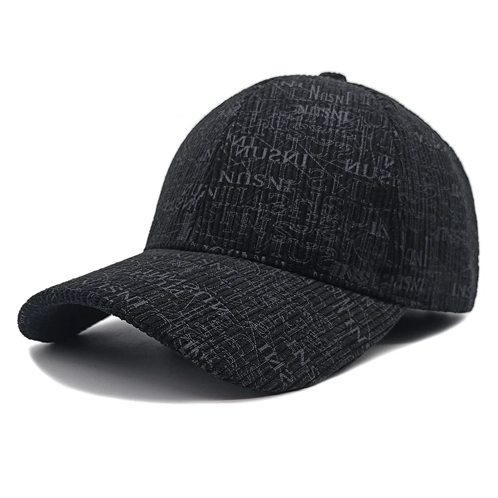 Spring And Autumn British Style Retro Full-print Lettered Baseball Cap, Corduroy… — image 6