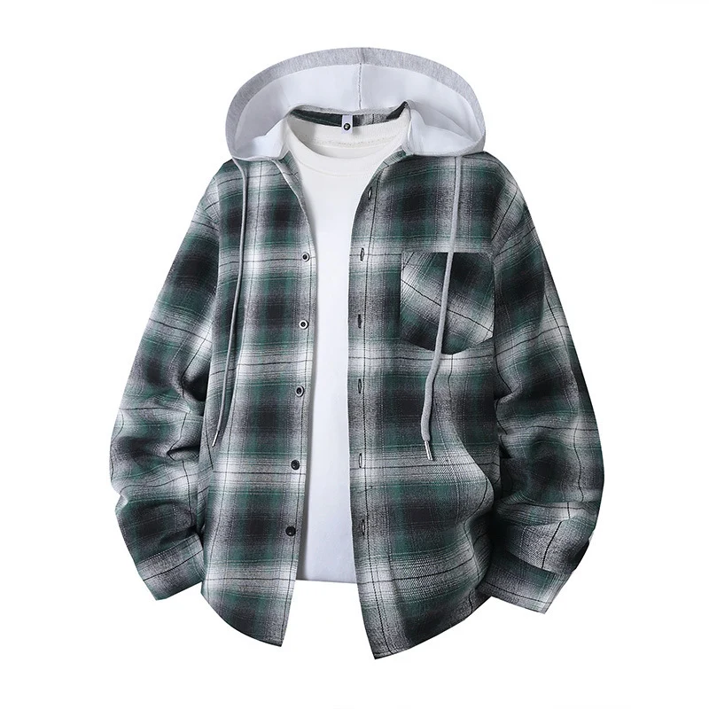 Spring And Autumn Mens Womens Plaid Long-sleeve Shirt — image 2