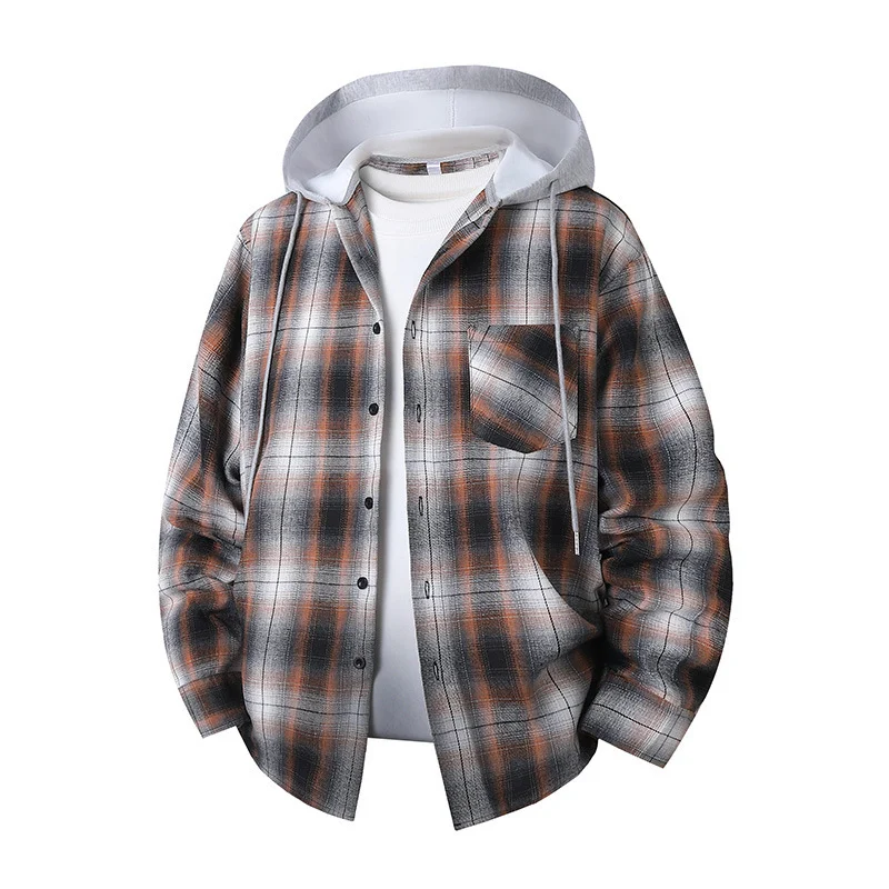 Spring And Autumn Mens Womens Plaid Long-sleeve Shirt — image 4