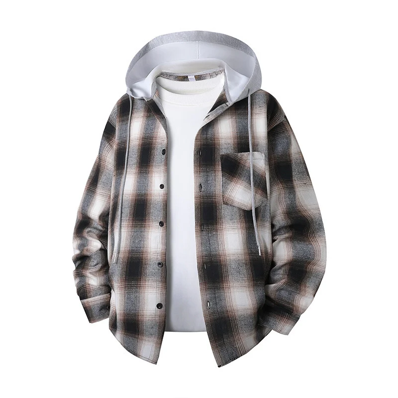 Spring And Autumn Mens Womens Plaid Long-sleeve Shirt — image 3