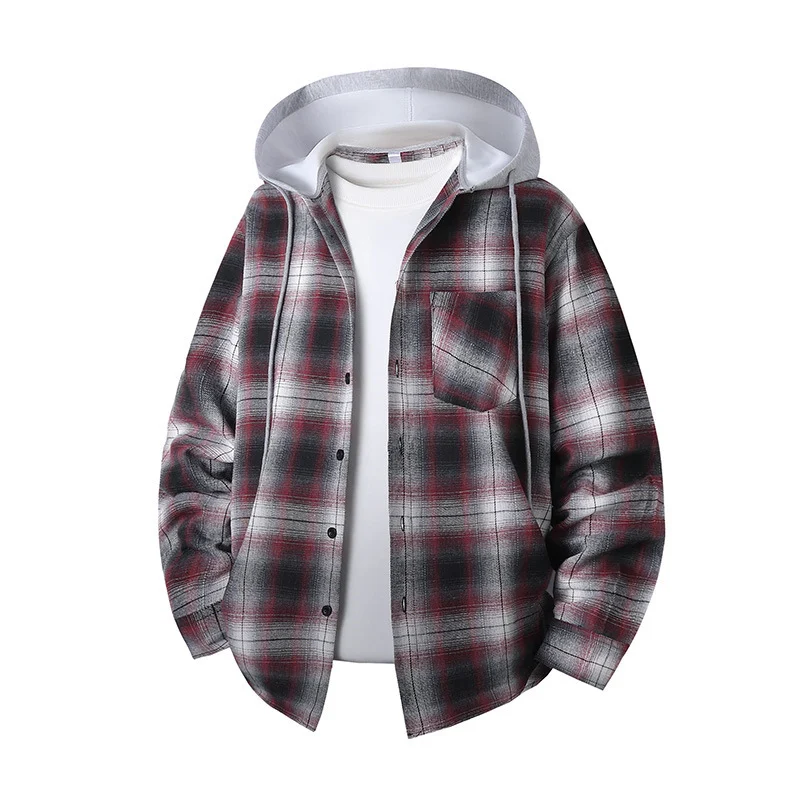 Spring And Autumn Mens Womens Plaid Long-sleeve Shirt — image 5