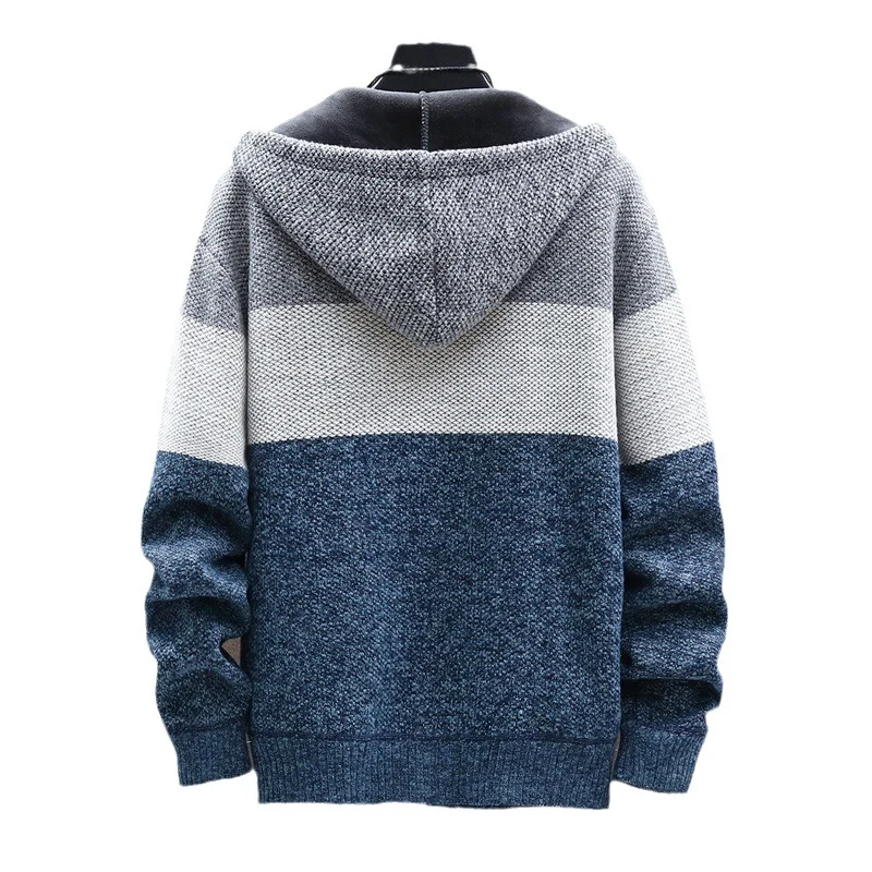 Spring And Autumn New Men's Gradient Plus Velvet Padded Sweater Large Size Coat… — image 2