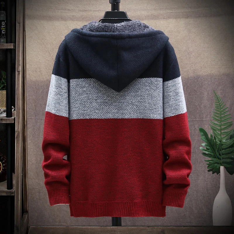Spring And Autumn New Men's Gradient Plus Velvet Padded Sweater Large Size Coat… — image 4