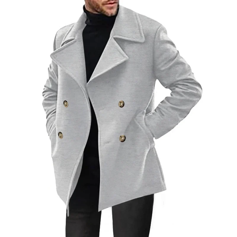 Spring & Autumn Mid-length Coat For Men Independent Sites, Double-breasted Casual… — image 3