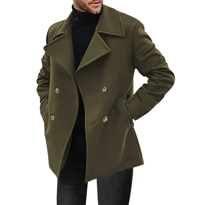 Spring & Autumn Mid-length Coat For Men Independent Sites, Double-breasted Casual… — image 2