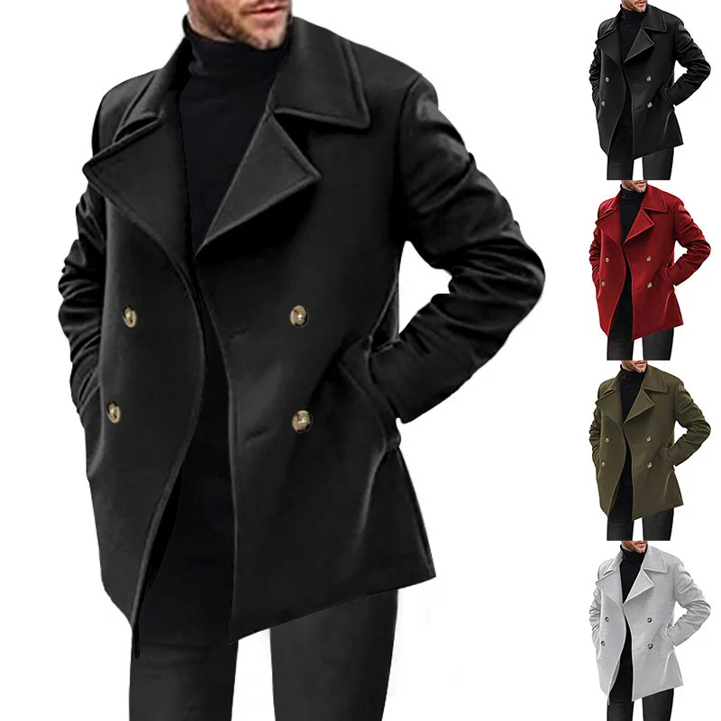 Spring & Autumn Mid-length Coat For Men Independent Sites, Double-breasted Casual… — image 5