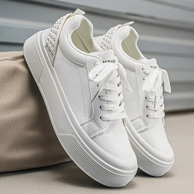 Spring & Autumn New Men's Shoes, Platform Heightening Black White Skate Large Size… — image 3