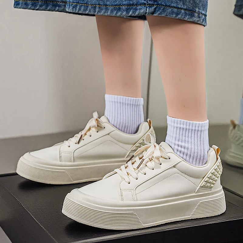 Spring & Autumn New Men's Shoes, Platform Heightening Black White Skate Large Size… — image 2