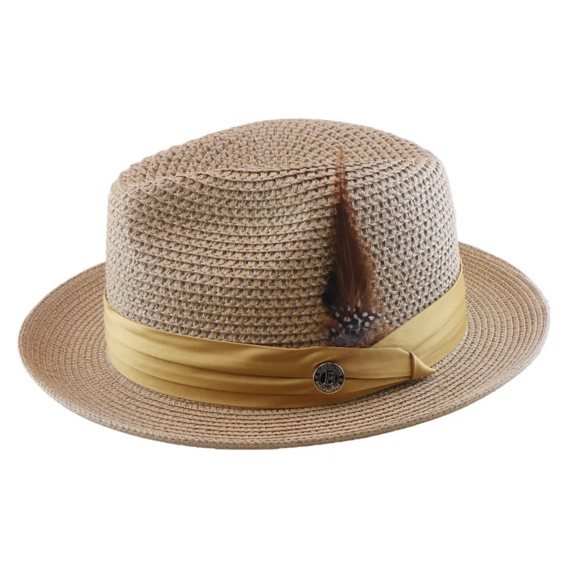 Spring Summer Mens And Womens Seaside Beach Holiday Flat-brim Straw Hat — variant image