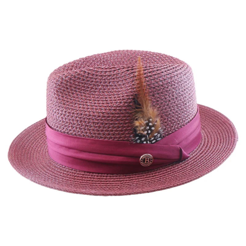 Spring Summer Mens And Womens Seaside Beach Holiday Flat-brim Straw Hat — variant image