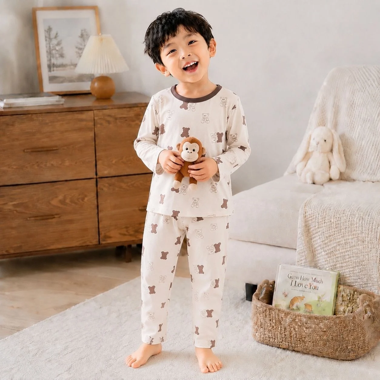 Springautumn Boneless Boys And Girls Autumn Top Pants Set 7A Antibacterial Underwear — image 5