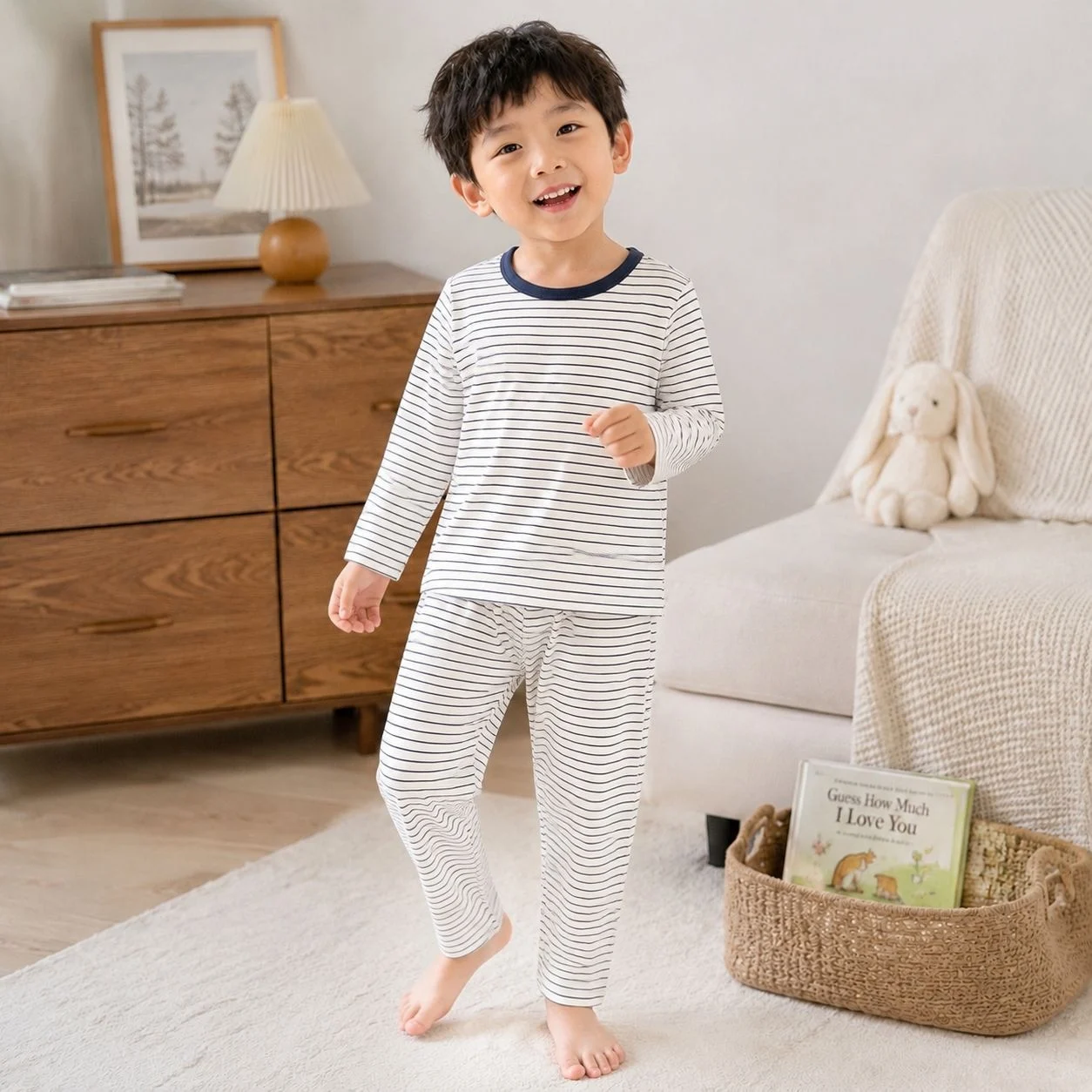 Springautumn Boneless Boys And Girls Autumn Top Pants Set 7A Antibacterial Underwear — image 2