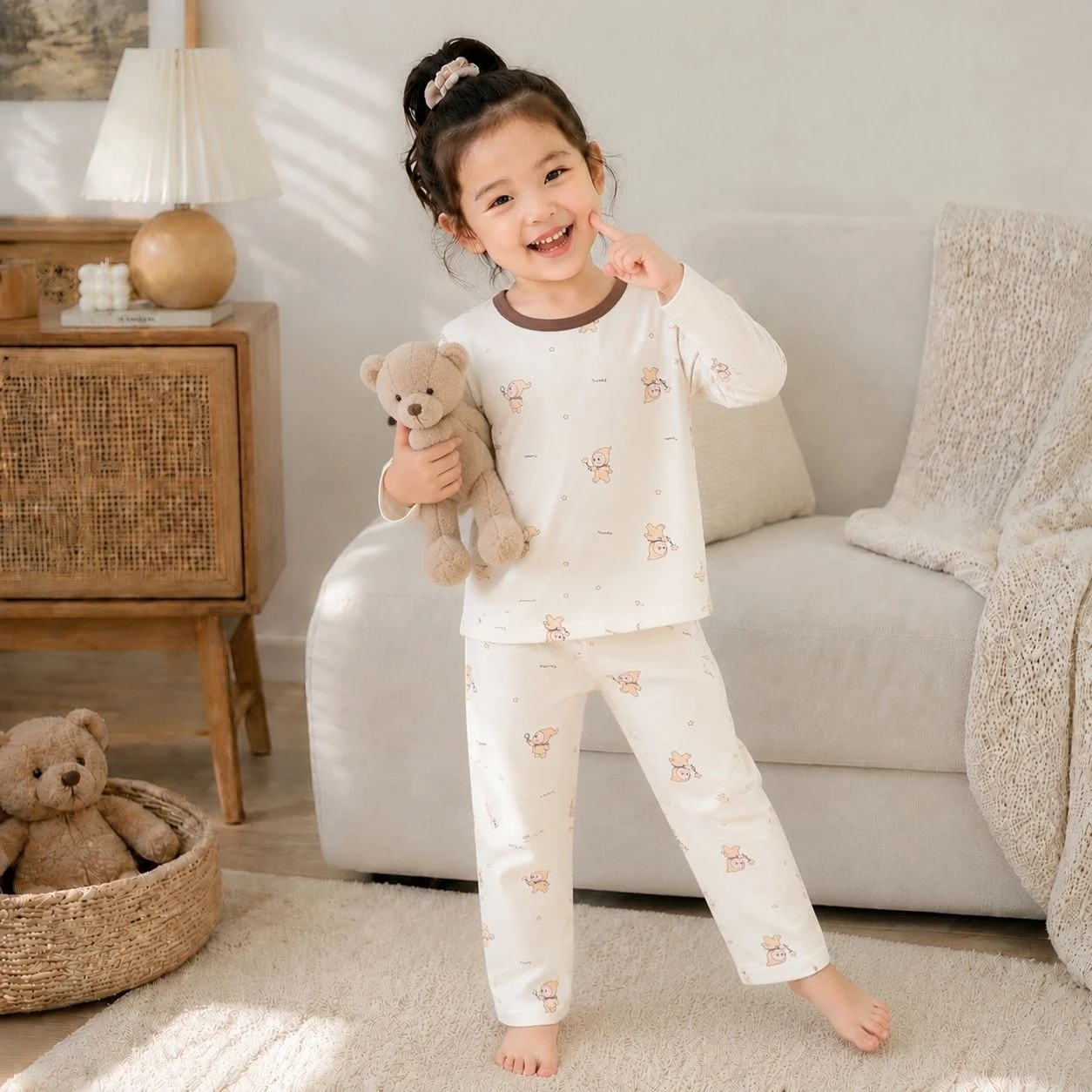 Springautumn Boneless Boys And Girls Autumn Top Pants Set 7A Antibacterial Underwear — image 12