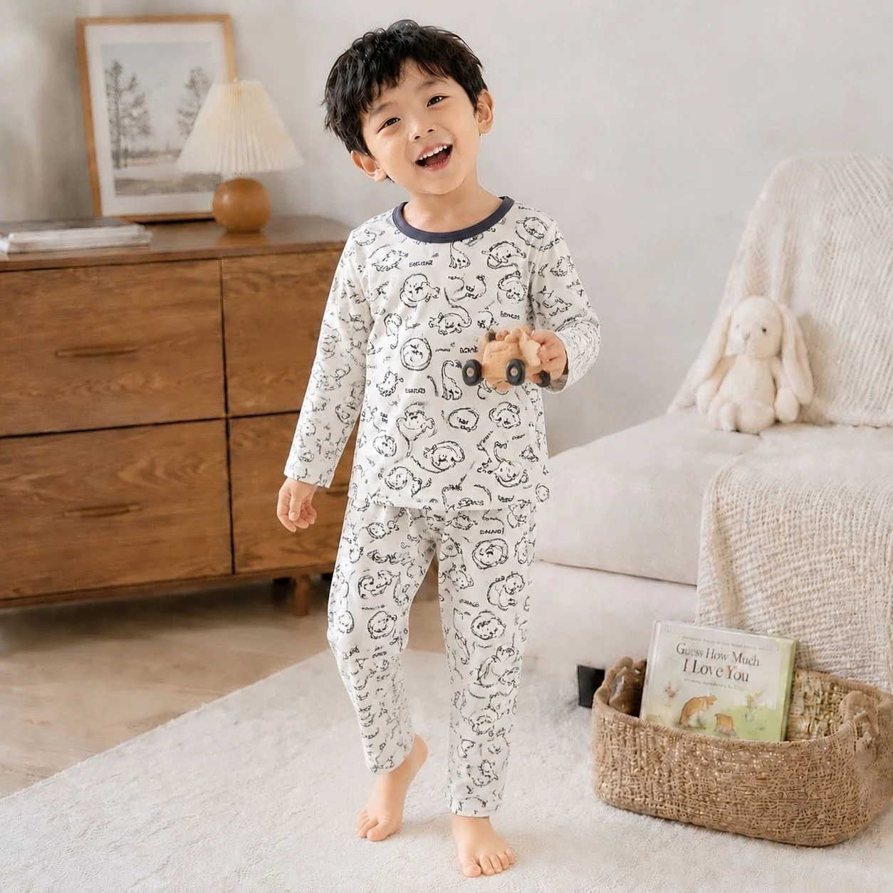 Springautumn Boneless Boys And Girls Autumn Top Pants Set 7A Antibacterial Underwear — image 10