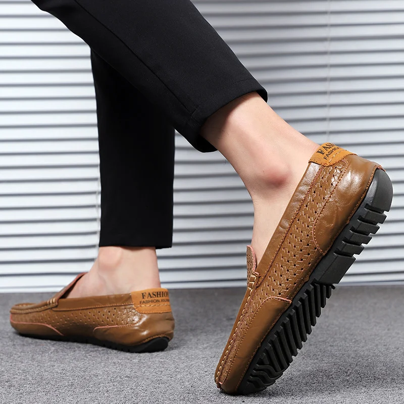 Springautumn Hollowed-out Loafers For Men, Breathable, British Style — image 8