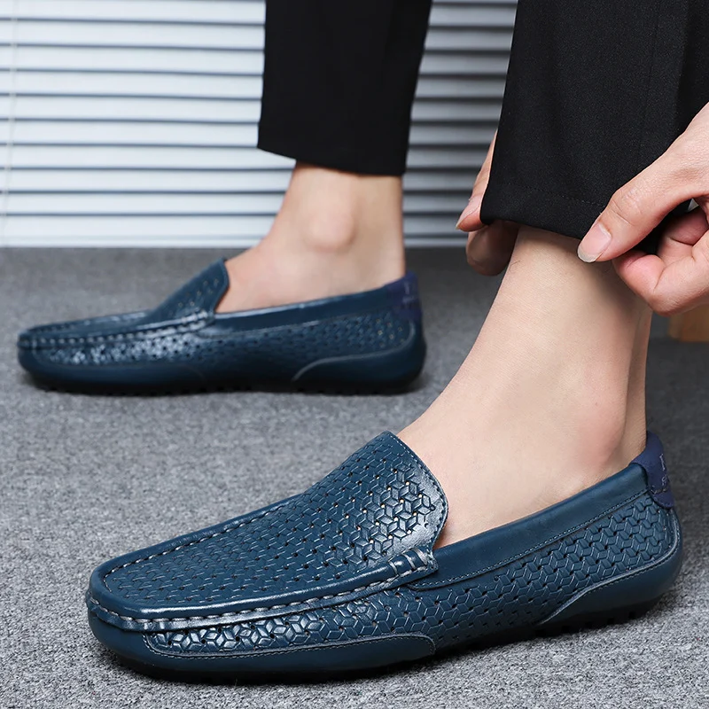 Springautumn Hollowed-out Loafers For Men, Breathable, British Style — image 7