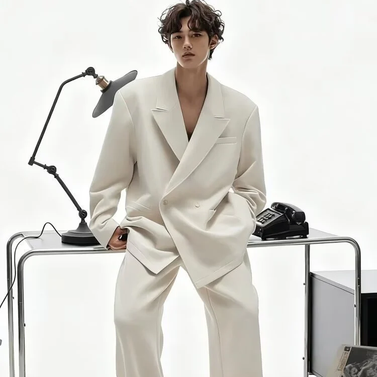Springautumn Korean-style Mens Minimalist Suit Jacket — image 2