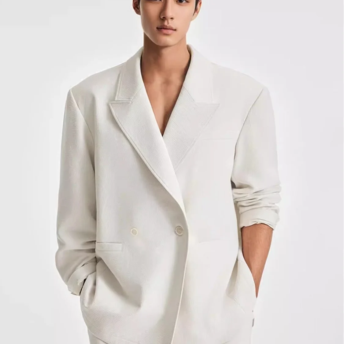 Springautumn Korean-style Mens Minimalist Suit Jacket — image 3