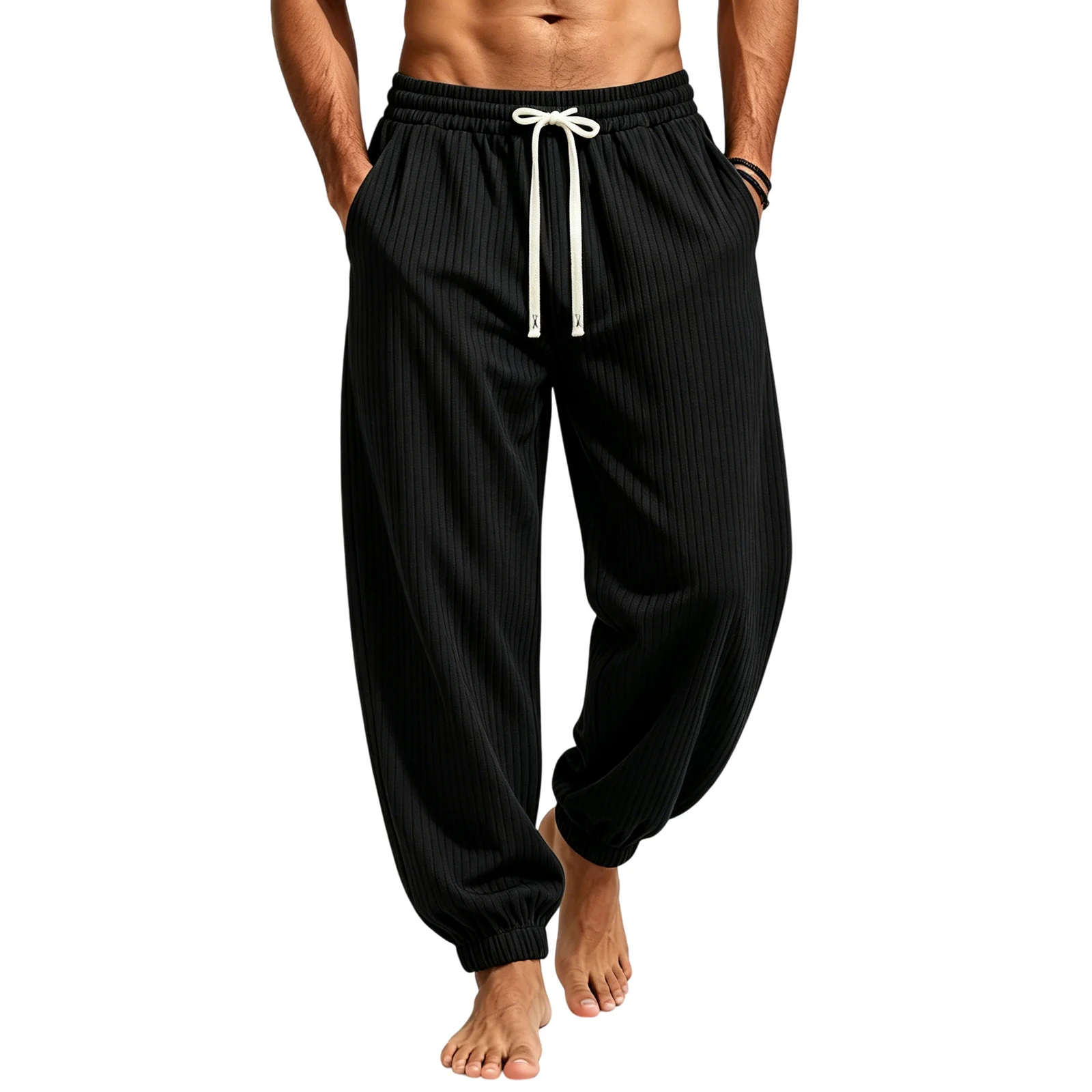 Springsummer Loose-fit Casual Pants With Drawstrings — image 7