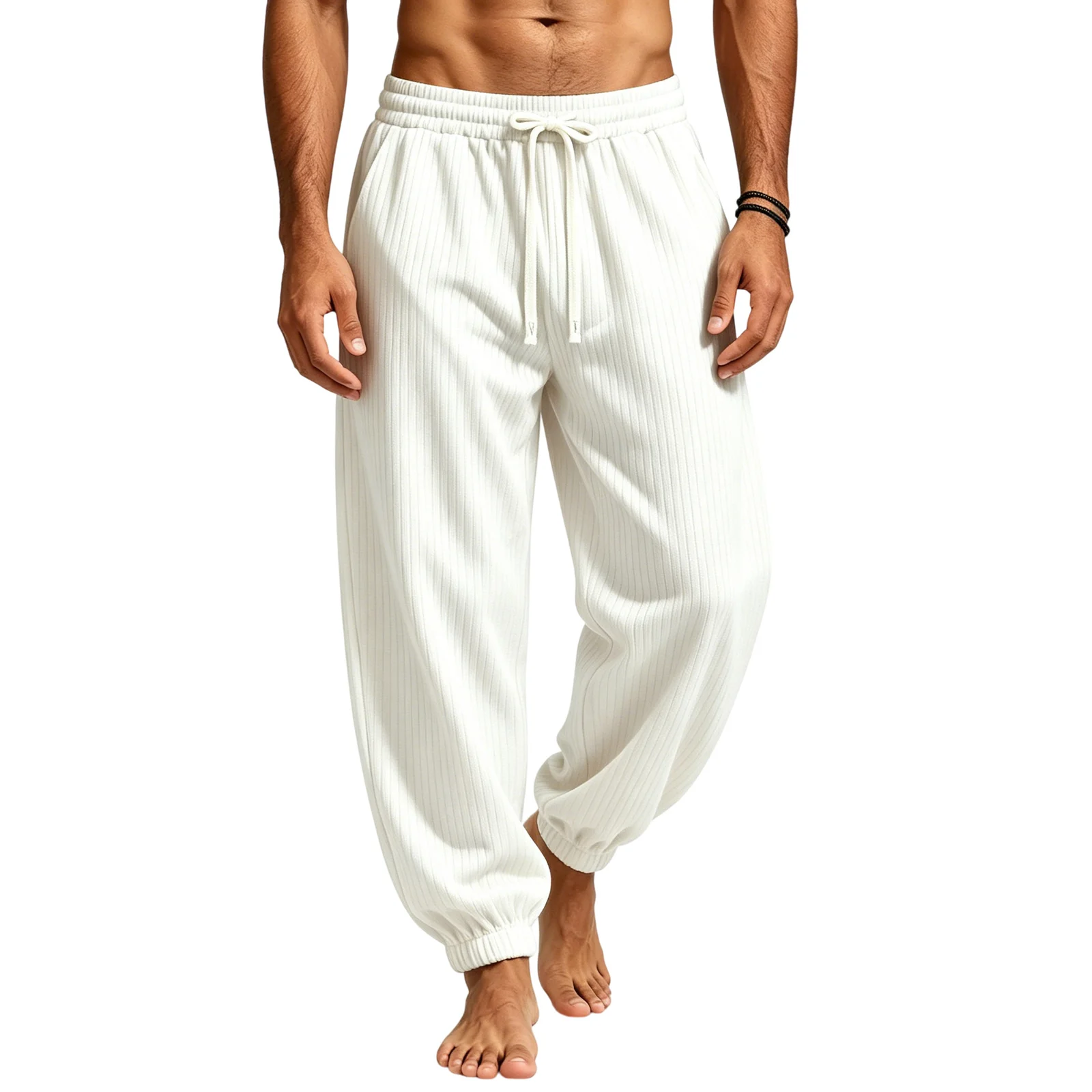 Springsummer Loose-fit Casual Pants With Drawstrings — image 4