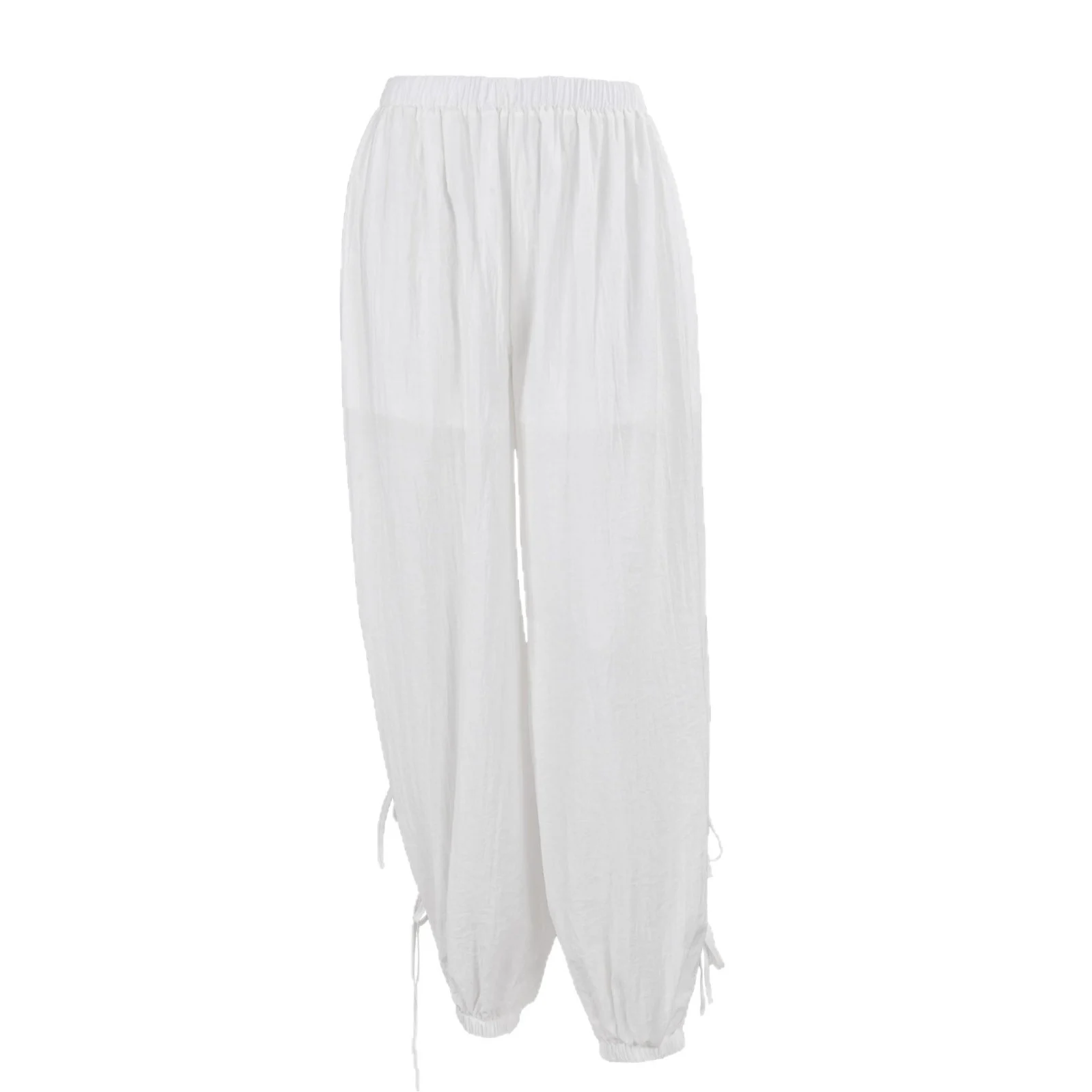 Springsummer New High-waisted Lace-up Ankle-length Pants Wide-leg Trousers For Women — image 5