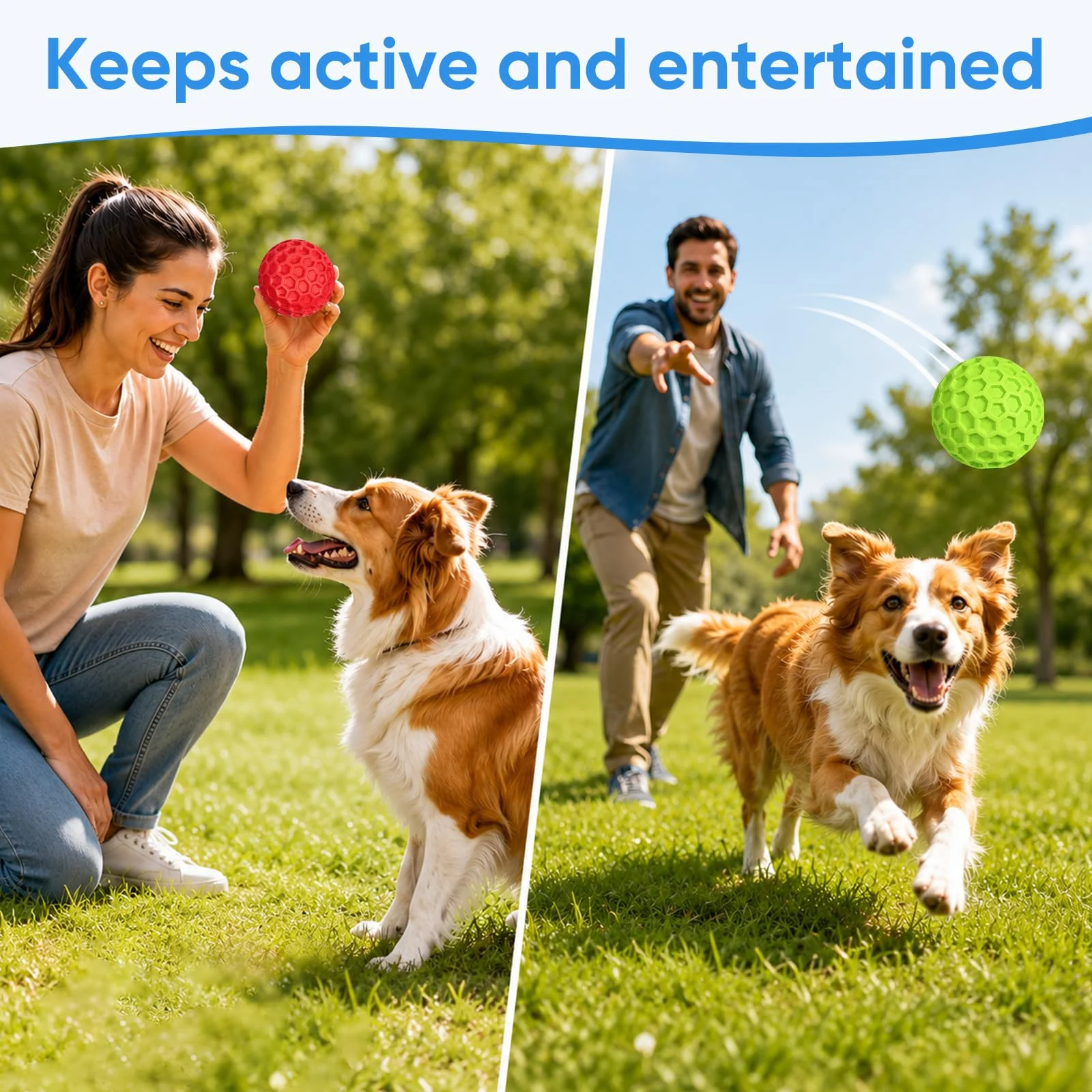 Squeaky Dog Balls Toy 2 Pack, Interactive Toys For Aggressive Chewers, Dogs, Durable… — image 3