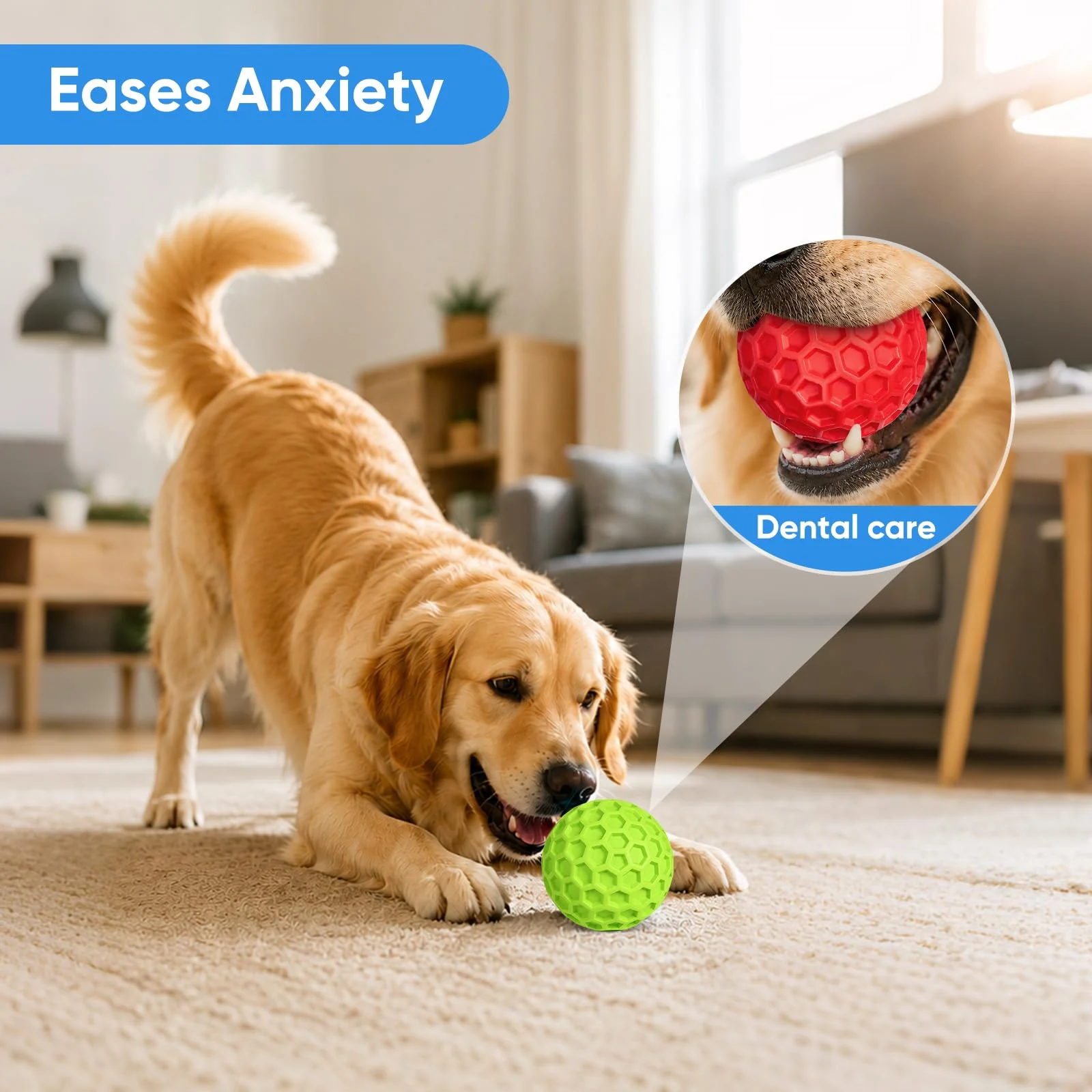 Squeaky Dog Balls Toy 2 Pack, Interactive Toys For Aggressive Chewers, Dogs, Durable… — image 2