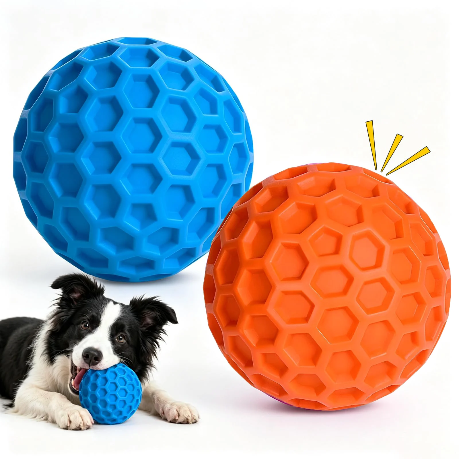 Squeaky Dog Balls Toy 2 Pack, Interactive Toys For Aggressive Chewers, Dogs, Durable… — image 1