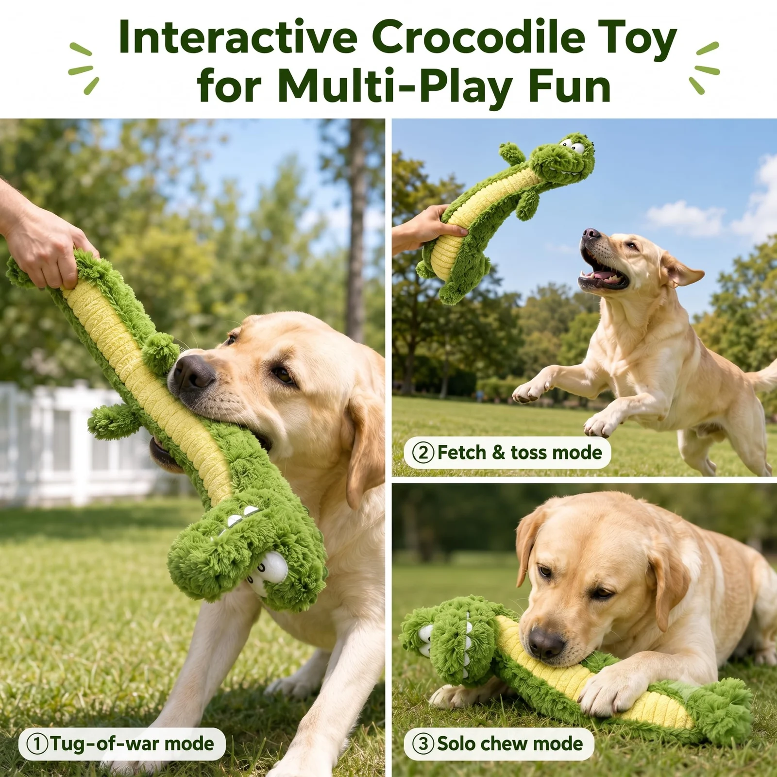Squeaky Dog Plush Chew Toy, Interactive Tug Toy For Chewers, Medium & Large Dogs Fetch… — image 6